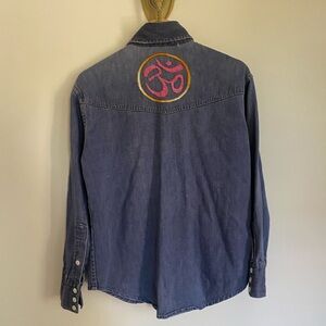 Vintage denim shirt with Om embroidery
